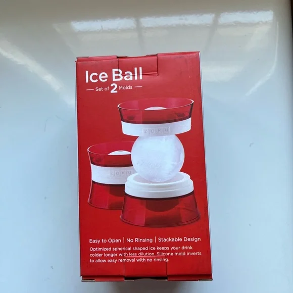 Zoku Red Ice Ball Molds - Picture 2 of 5